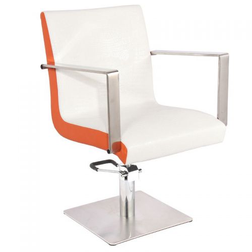Gabbiano fotel fryzjerski roma biało-pomarańczowy