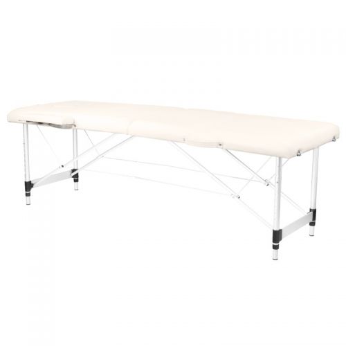 Stół składany do masażu aluminiowy komfort 2 segmentowe cream