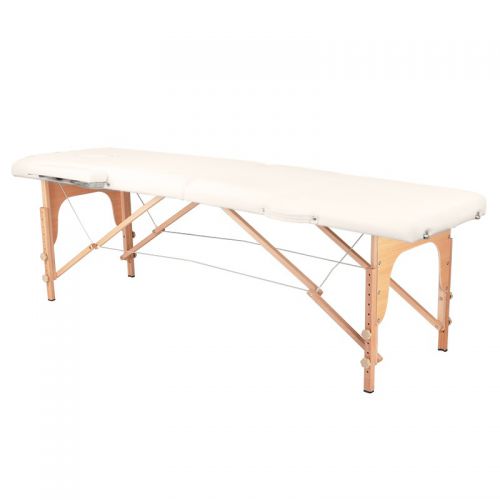 Stół składany do masażu wood komfort 2 segmentowe cream