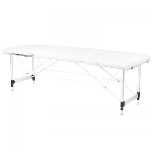 Stół składany do masażu aluminiowy komfort 2 segmentowe white
