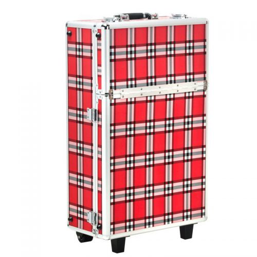 Kufer kosmetyczny s-015 red grid