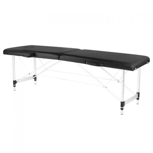 Stół składany do masażu aluminiowy komfort 2 segmenty czarny