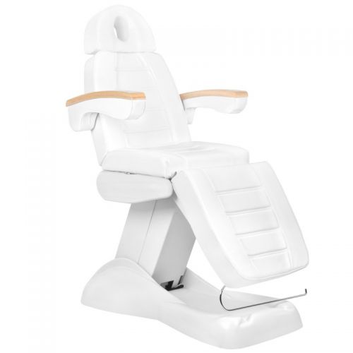 Fotel kosmetyczny elektr. lux biały sterowany telefonem i bezprzewodowym pilotem
