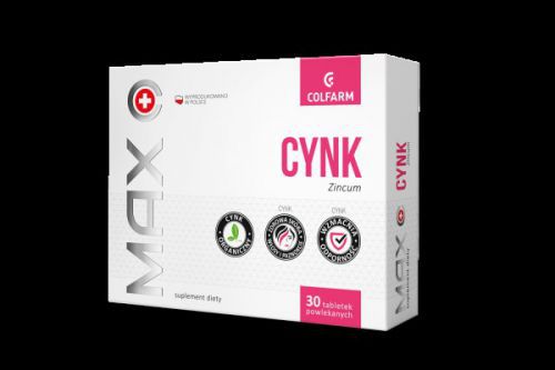 Colfarm Cynk Max 10 Mg 30 T Trądzik Odporność